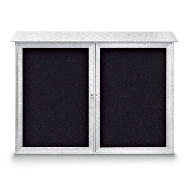 Indoor Enclosed Combo Board, 48"x36", Satin Frame/Black & Rubber